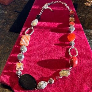 Premier Designs Red and Silver Necklace